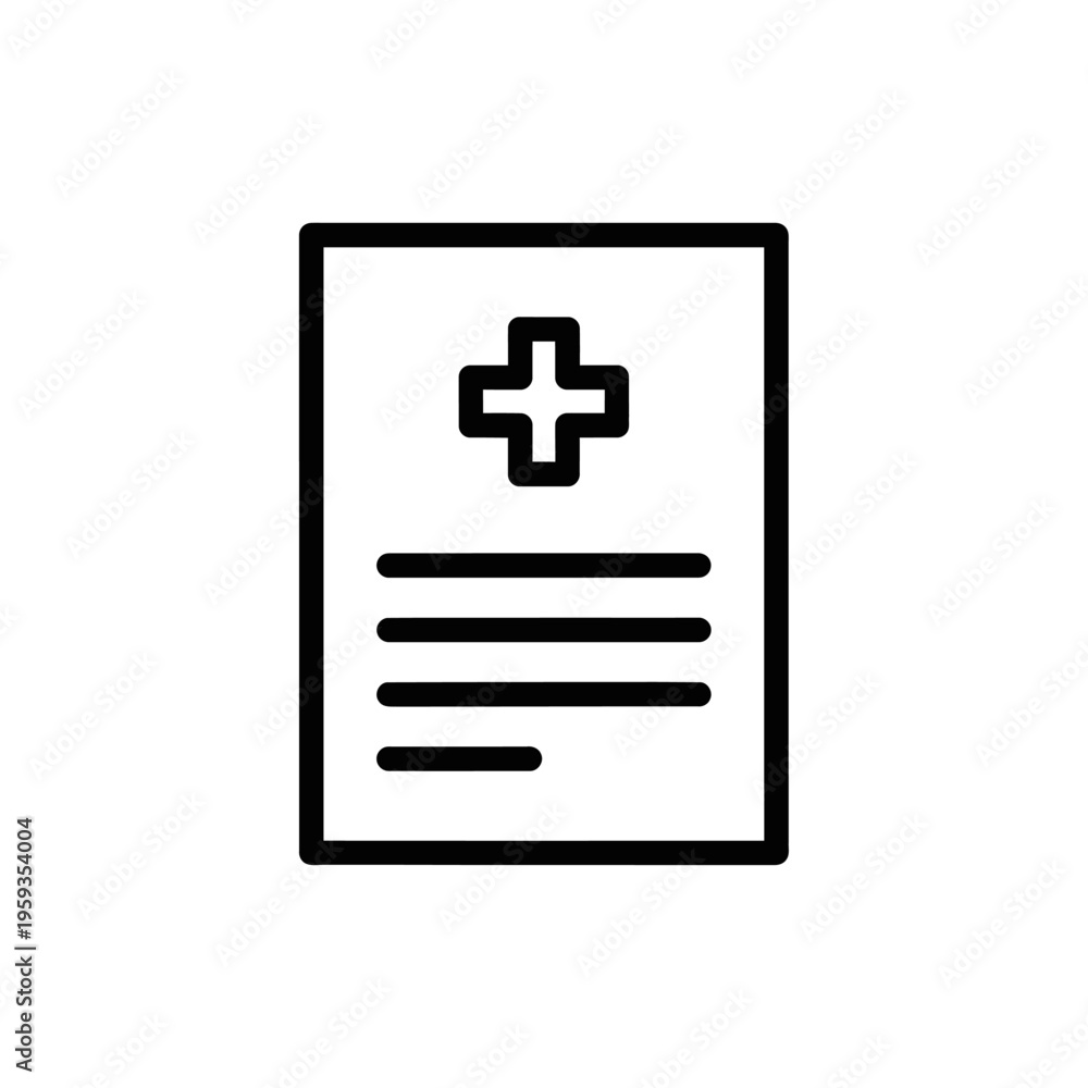 Fototapeta premium Medical Document Icon Representing Healthcare and Medical Records
