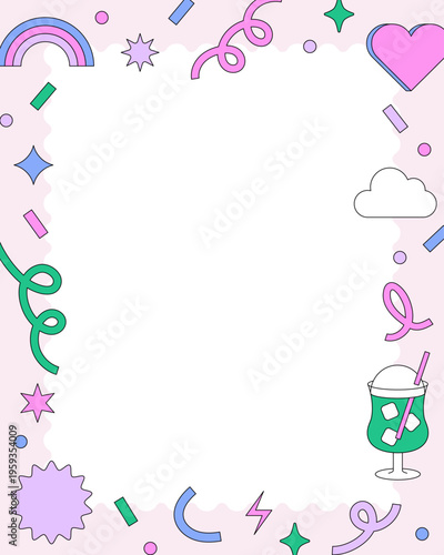 カラフルでポップなフレーム　SNS投稿・4:5・ポスター・バナー