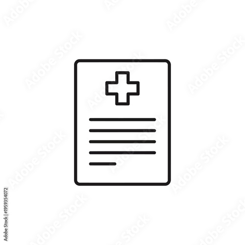 Medical Document with Healthcare Cross Symbol and Text for Clinical Records