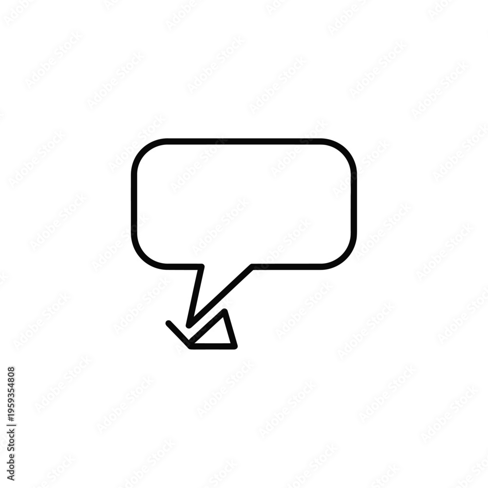 Fototapeta premium Minimalist Abstract Outline of a Speech Bubble for Communication Icon