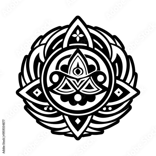 Oracle deck motif, glyph style icon