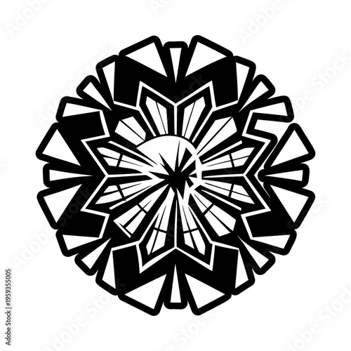 Glyph style icon depicting shattered glass motif