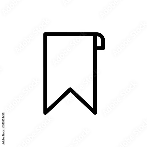 Minimalist Black and White Bookmark Icon for Reading and Design Projects