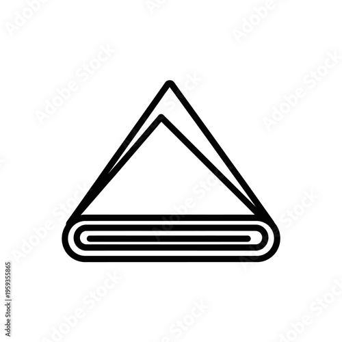 Minimalist Black and White Folded Napkin Icon for Tableware and Dining
