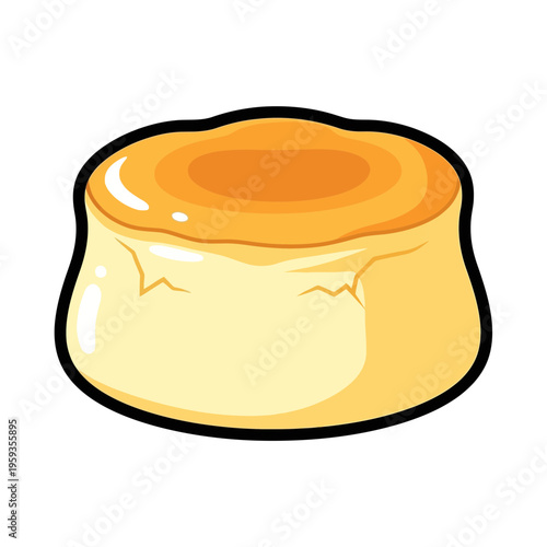Cartoon creme caramel dessert illustration
