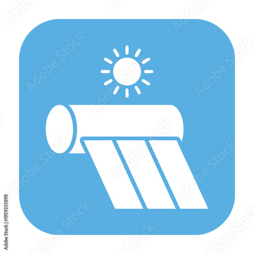 Renewable energy solar water heater icon symbol renewable energy source clean energy solution eco friendly technology