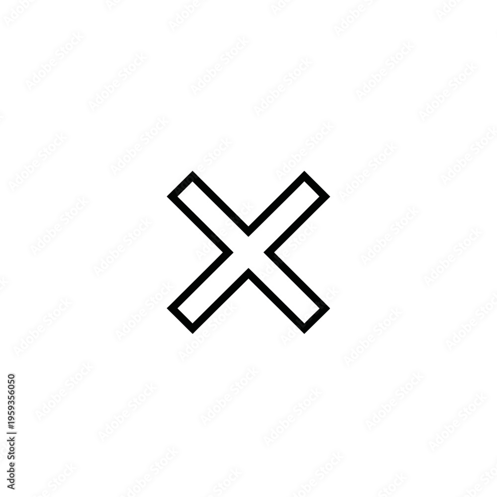 Obraz premium Minimalist Black and White Geometric Cross Symbol for Modern Design