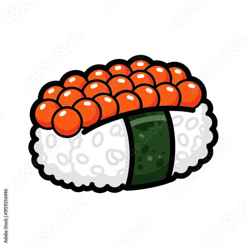 Ikura Gunkan Maki Sushi with Salmon Roe and Nori