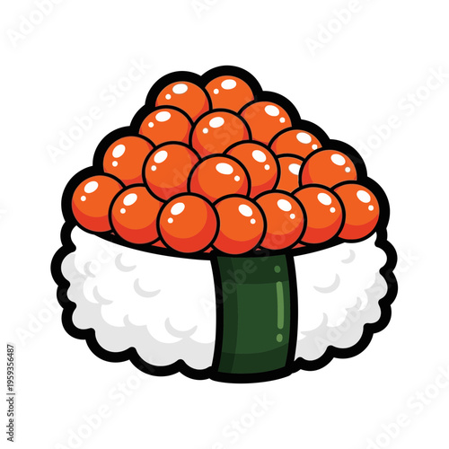 Ikura Gunkan Maki Sushi with Salmon Roe, Japanese Cuisine