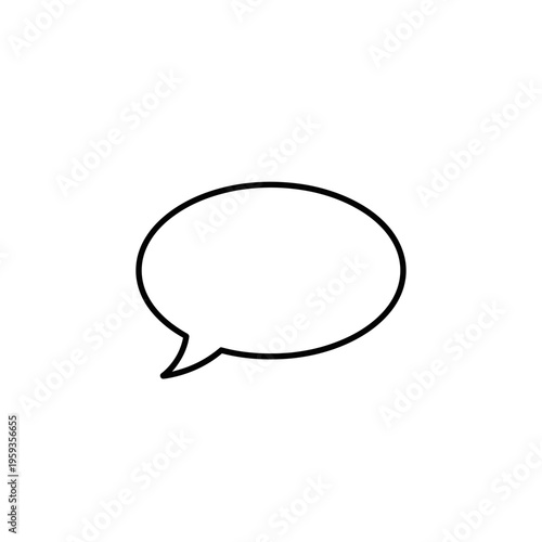 Minimalist Black and White Speech Bubble Illustration for Communication Design