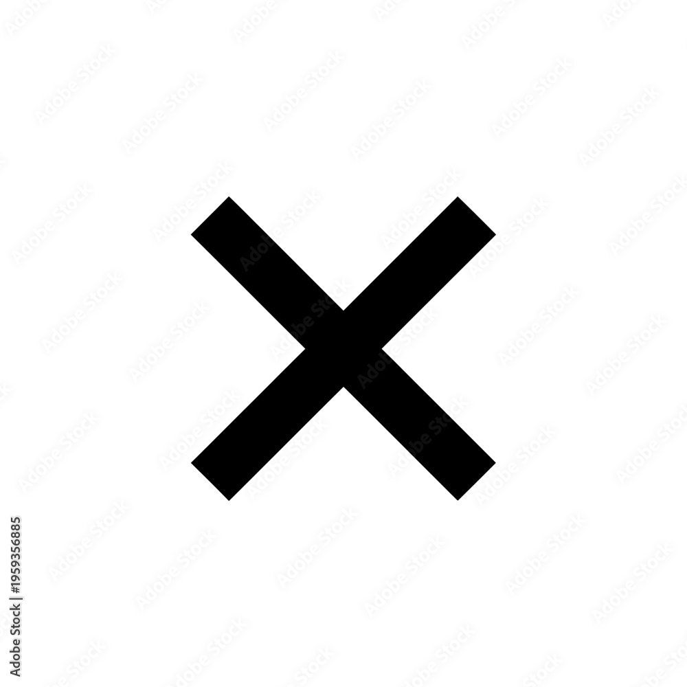 Fototapeta premium Minimalist Black Cross Symbol on White Background for Design and Graphics