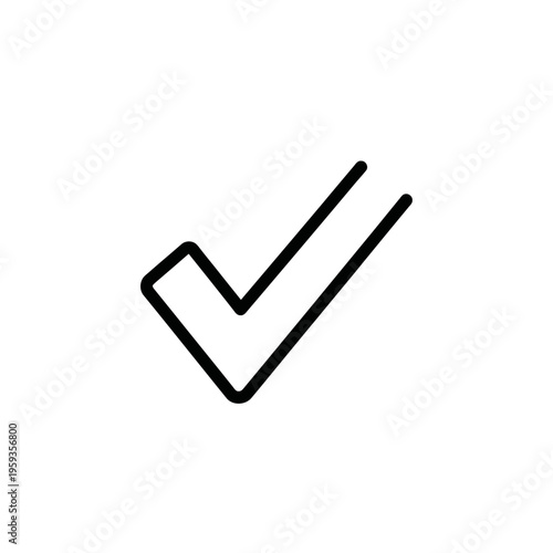 Minimalist Black Check Mark Icon for Confirmation and Approval