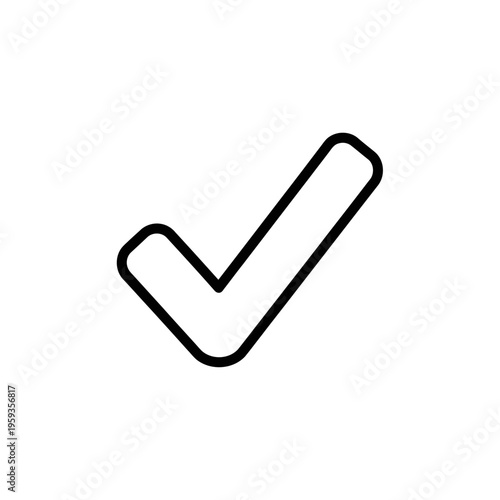 Minimalist Black Checkmark Icon for Approval and Confirmation