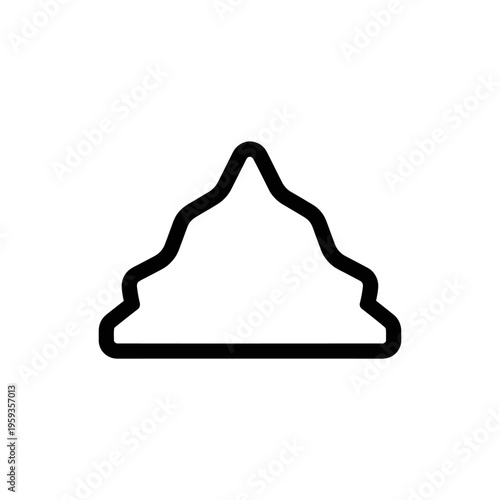 Minimalist Black Line Drawing of a Mountain Peak for Nature and Adventure Themes