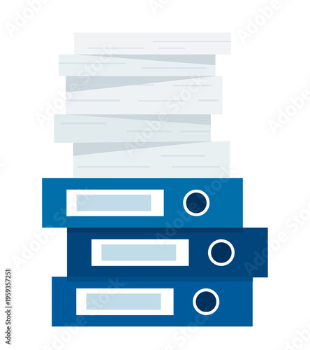 Stack of Papers with Binders