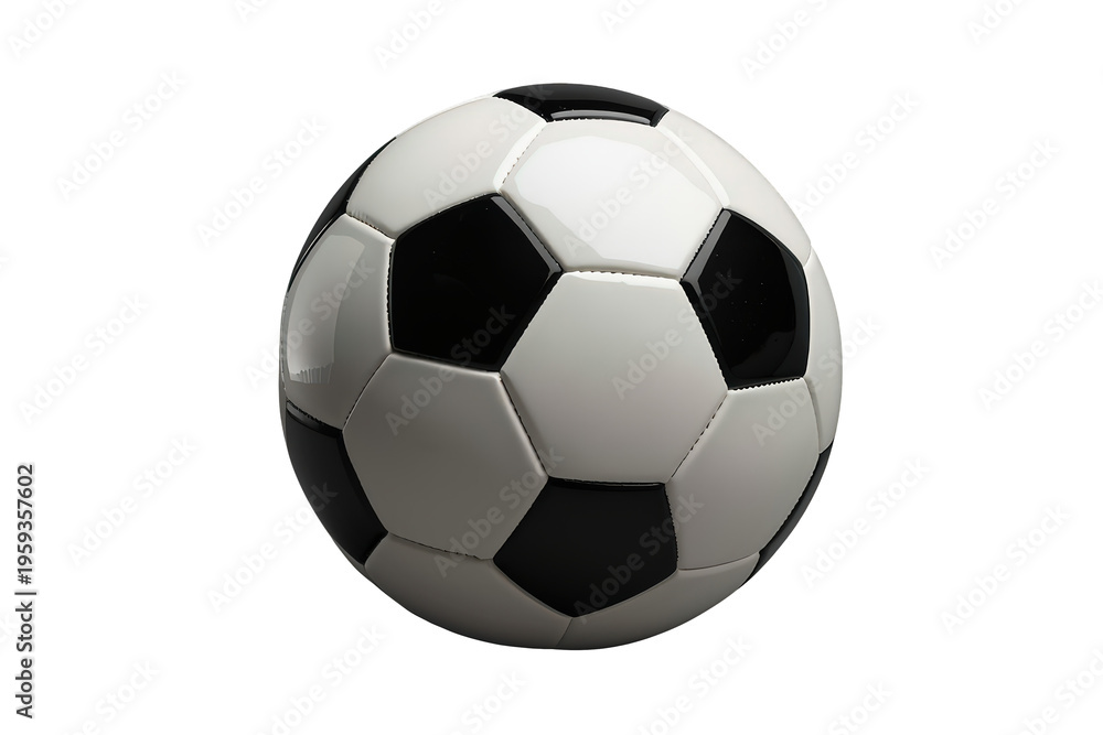 Fototapeta premium Soccer ball on transparent background representing football sport, team play, competition, and healthy active lifestyle