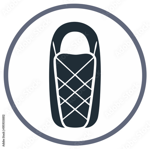 Winter snowshoe icon for outdoor activity and cold weather recreation symbol