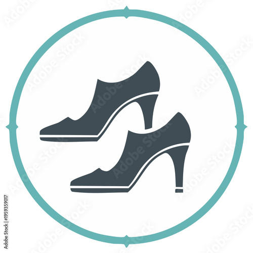 Women's elegant high heel shoes vector icon simple silhouette