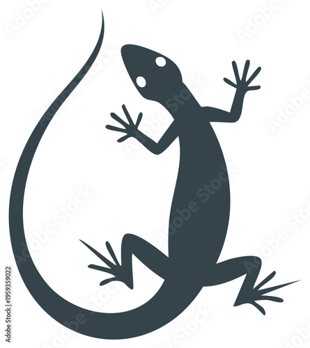 Stylized lizard silhouette. Reptile design element or icon for nature or animal themes.