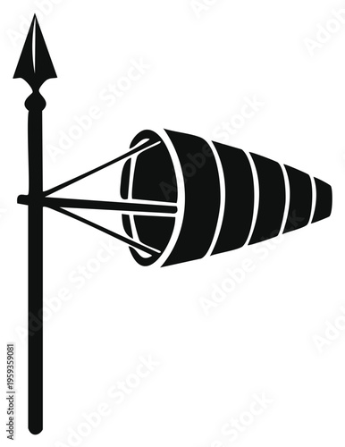 Windsock Illustration Symbol of Meteorology Direction Vector Sign