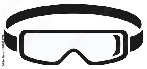 Stylized Icon of Ski Goggles with Strap
