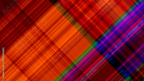 Diagonal plaid pattern with red orange and purple intersecting lines