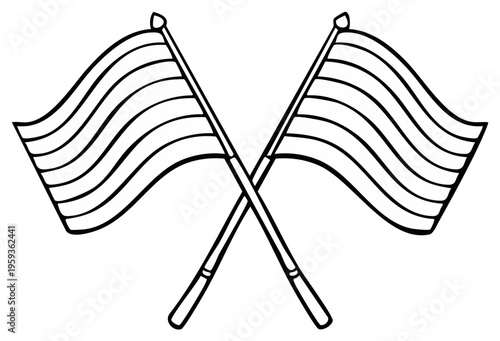 Crossed flags symbol of pride and equality waving in the breeze
