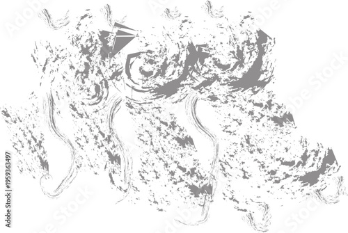 grayscale topographic terrain map with contour lines and shaded relief showing elevation changes, landforms, and a triangular survey marker symbol for geographic and geological visualization