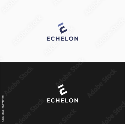 Echelon logo on white and black.