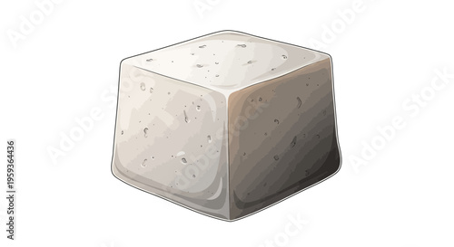 White Cheese Cube - Isolated Ingredient
