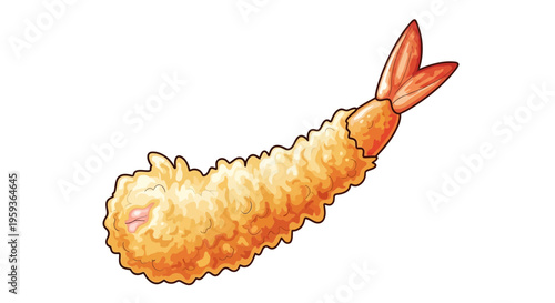 Crispy Shrimp Tempura isolated on white background, Japanese cuisine