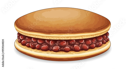 Dorayaki, Japanese pancake sandwich with sweet red bean paste filling