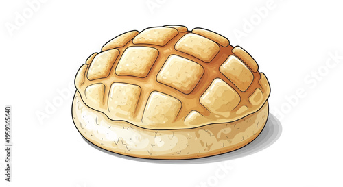 Melon Bread Illustration