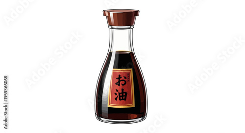 Soy Sauce Bottle with Japanese Label