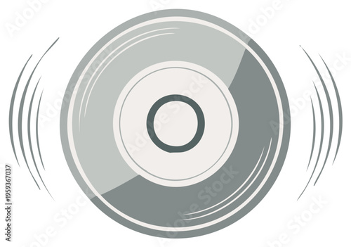 Abstract circular vibration sound wave motion graphic with central disc