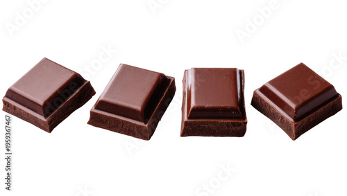 Foto Smooth, rich dark chocolate squares for gourmet desserts, baking, and sweet indu