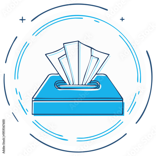 Tissue Box Vector Illustration: Hygiene Supply Item for Cleaning and Healthcare
