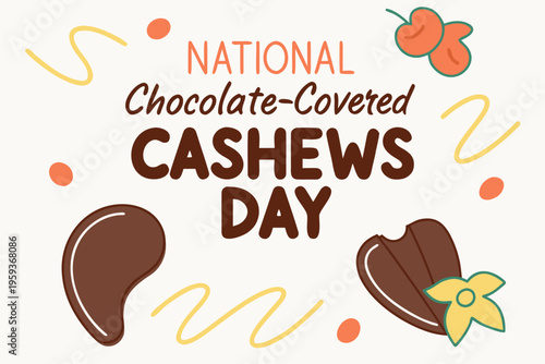 Delicious Chocolate-Covered Cashews Vector, Snack and Treat Celebration Design