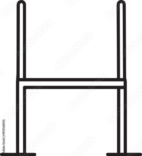 Minimalist illustration captures the essence of a rugby goalpost, emphasizing its simple, strong design and iconic shape.