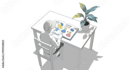 Person sitting at desk with laptop.