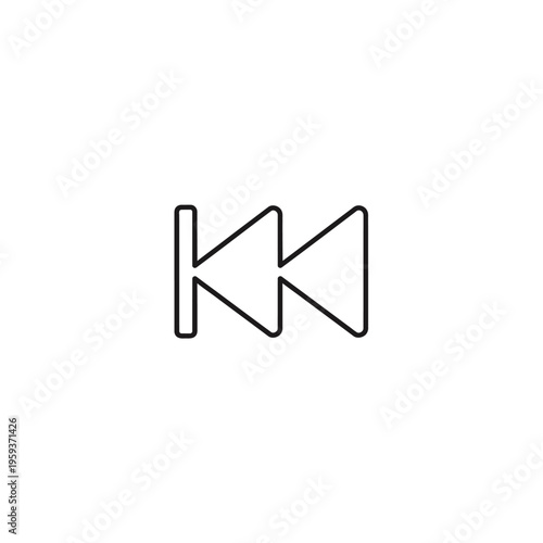 Minimalist Digital Icon of Fast Forward Symbol for User Interface Design
