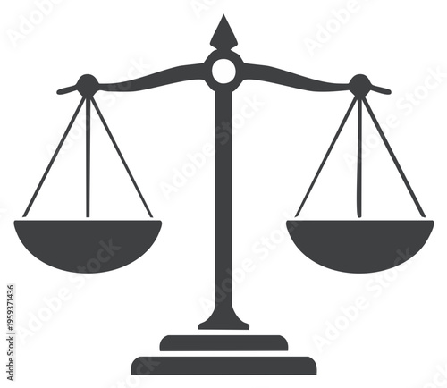 Scales of Justice, Law and Order, Legal System Symbol, Balance Scales, Graphic Icon