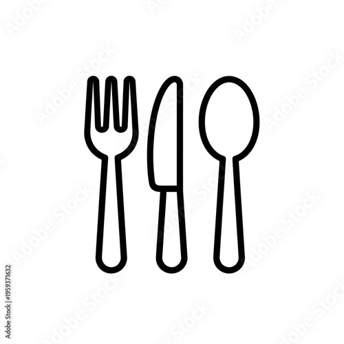 Minimalist Dinnerware Set with Fork Knife and Spoon on White Background