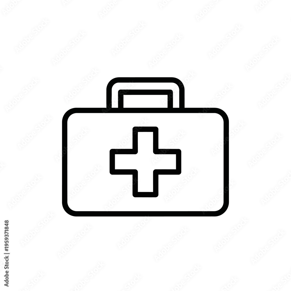 Fototapeta premium Minimalist Emergency Medical Kit Icon for Healthcare and Safety
