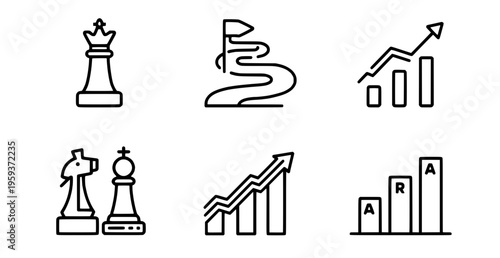 Business strategy and growth concept icons