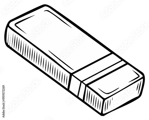 Vector illustration of a rectangular eraser object concept for education or office supply