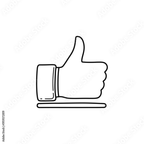 Minimalist Illustration of a Hand Giving a Thumbs Up Gesture for Positive Feedback