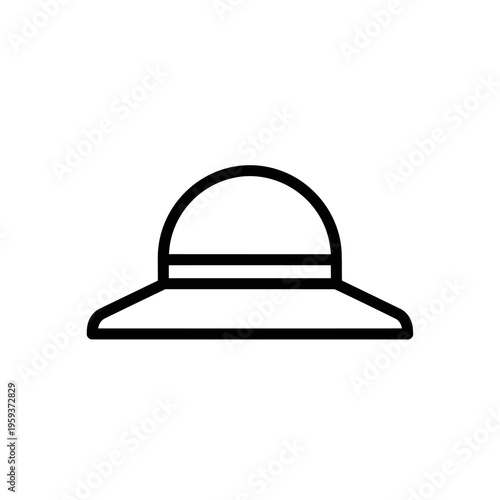 Minimalist Illustration of a Hat with Simple Line Art Design for Fashion and Accessory Themes