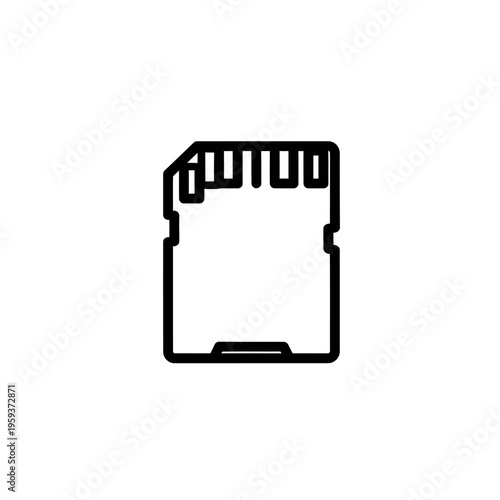 Minimalist Illustration of a Memory Card with a Durable Storage Design