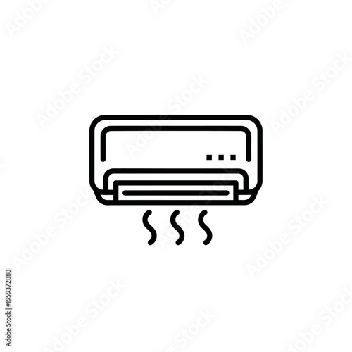 Minimalist Illustration of a Modern Air Conditioner Unit for Indoor Climate Control